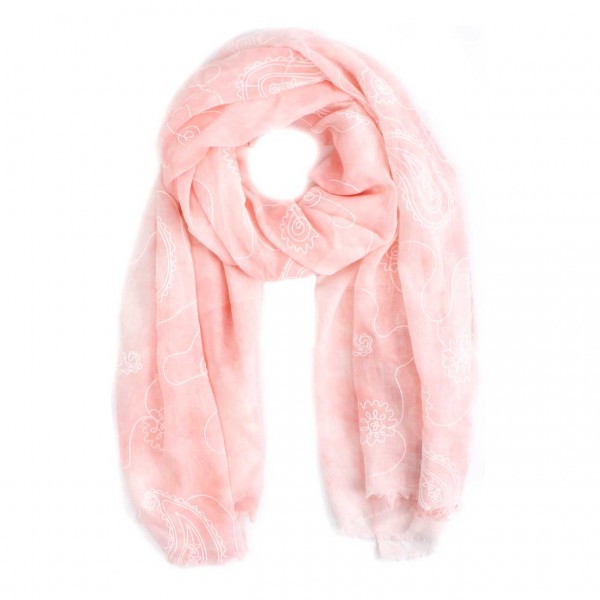 Breit-Schal Flockprint Paisley